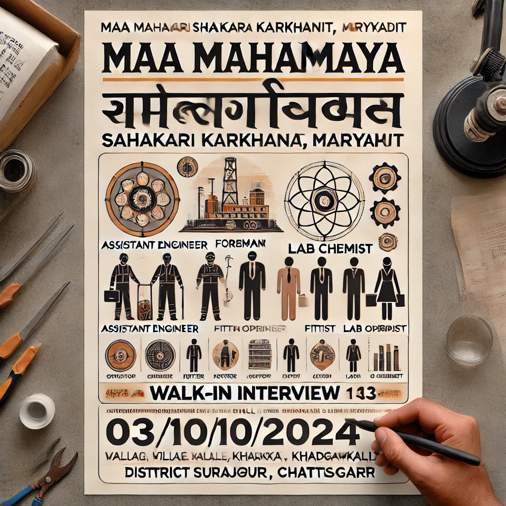 Jobs Recruitment on contractual posts in Maa Mahamaya Cooperative Sugar Factory – 143