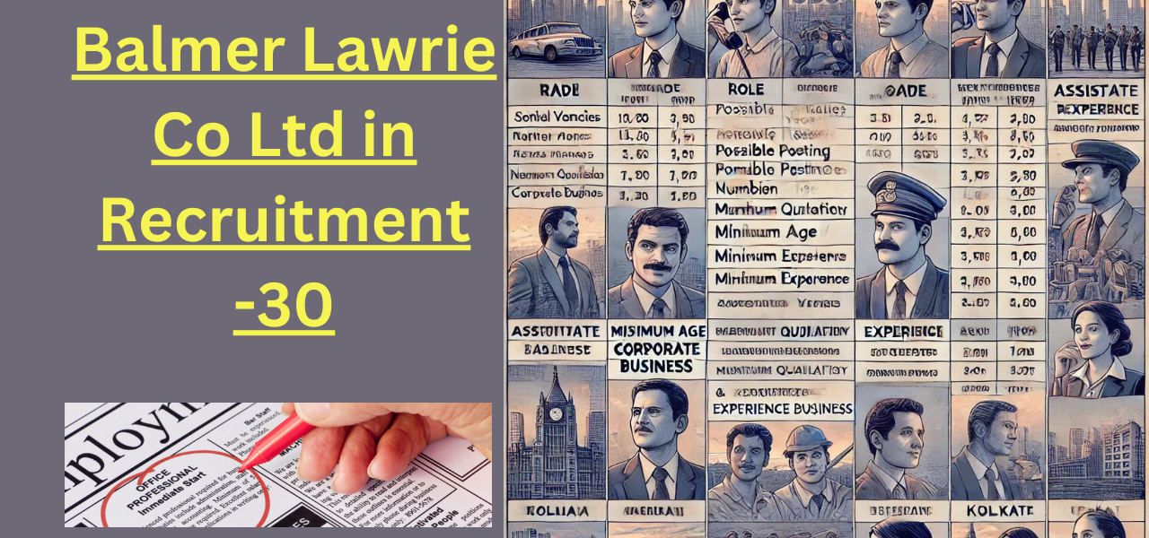 Balmer Lawrie Co Ltd in Recruitment -30