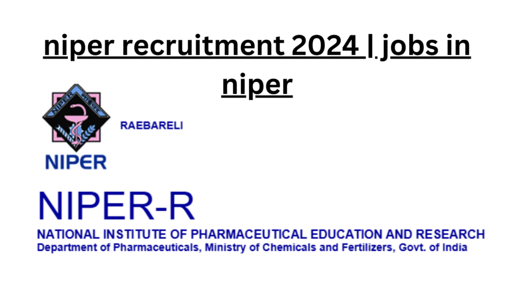 niper recruitment 2024 | jobs in niper