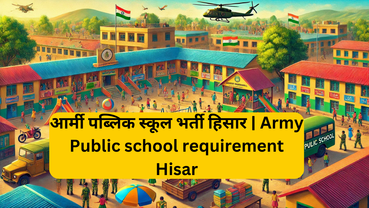 आर्मी पब्लिक स्कूल भर्ती हिसार | Army Public school requirement Hisar